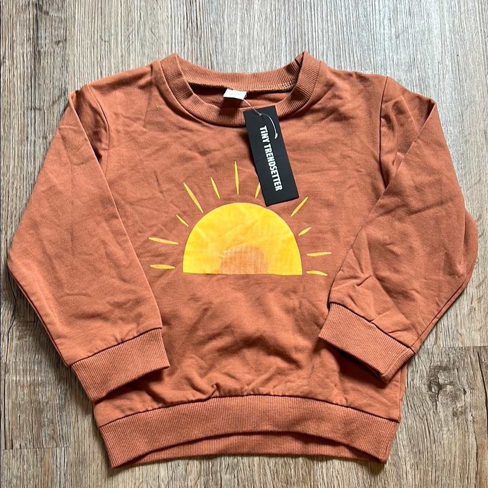 Yellow Sun Graphic Brown Sweatshirt
